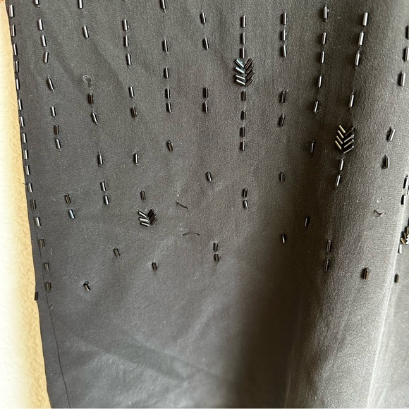 Eileen Fisher Beaded Silk Crepe De Chine Striped Scoop Neck Sz XL DEFECTS - Picture 5 of 12